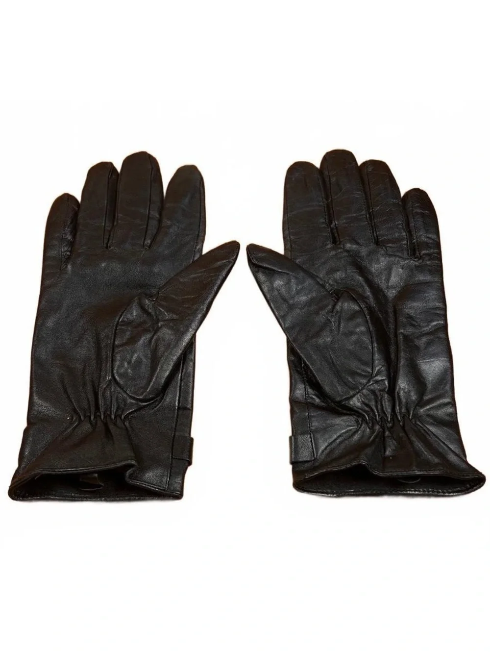 Michael Kors Black Leather Gloves with MK Logo Accent